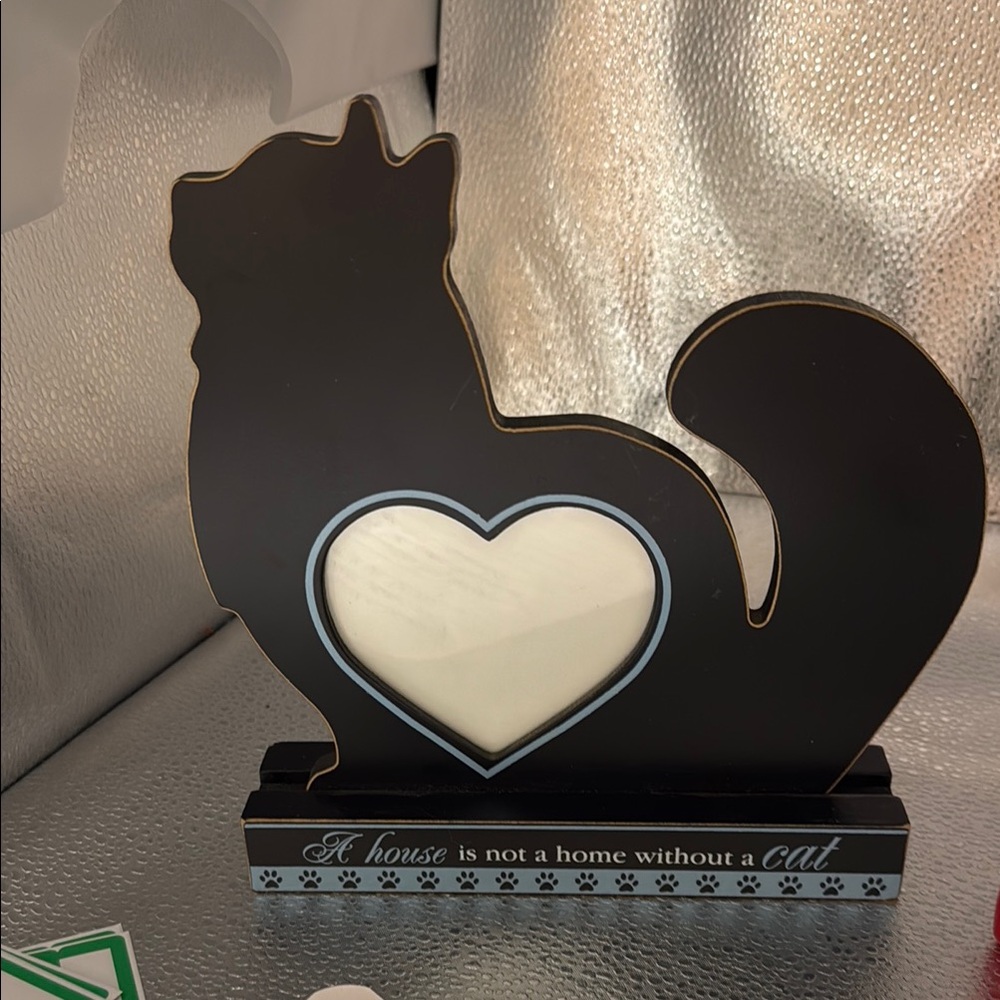 Black Cat Silhouette Photo Frame